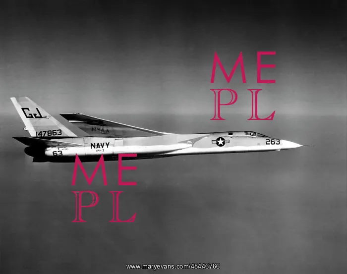 : An A3J Vigilante aircraft in flight over : An A3J Vigilante aircraft in flight over
