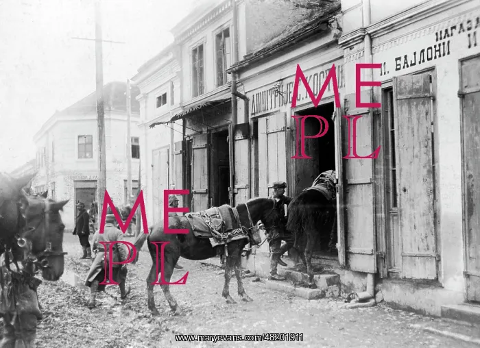 : Abandoned shops in Serbia, 1915 : Abandoned shops in Serbia, 1915