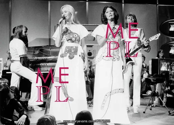 : ABBA, Swedish pop group, performing in TV show : ABBA, Swedish pop group, performing in TV show