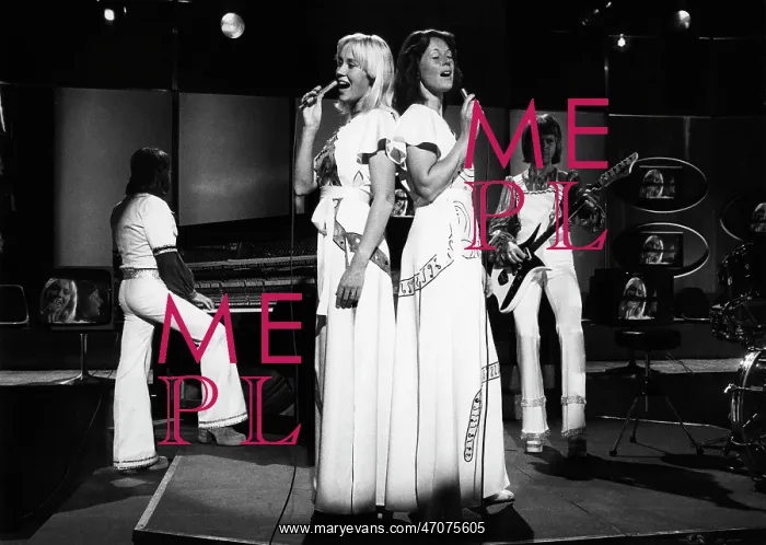 : ABBA, Swedish pop group, performing in TV show : ABBA, Swedish pop group, performing in TV show