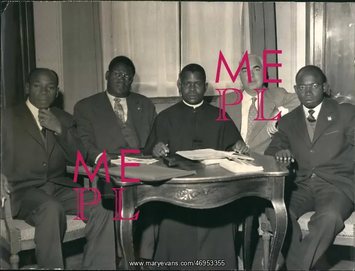 : Abbe Fulbert Youlou, PM of Congo, in Paris : Abbe Fulbert Youlou, PM of Congo, in Paris