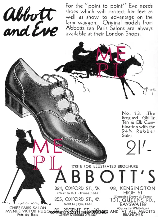 : Abbott's shoe advertisement, 1935 : Abbott's shoe advertisement, 1935