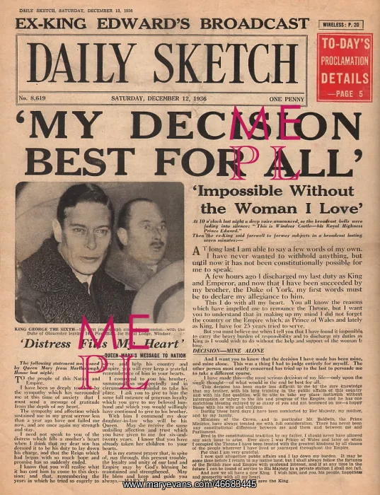 : Abdication broadcast by King Edward VIII : Abdication broadcast by King Edward VIII