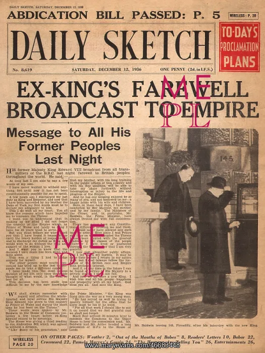 : Abdication broadcast by King Edward VIII : Abdication broadcast by King Edward VIII