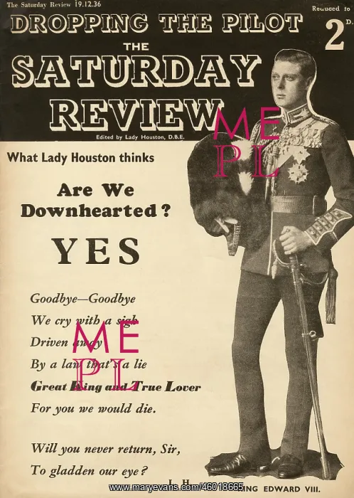 : Abdication crisis: front cover of the Saturday Review : Abdication crisis: front cover of the Saturday Review