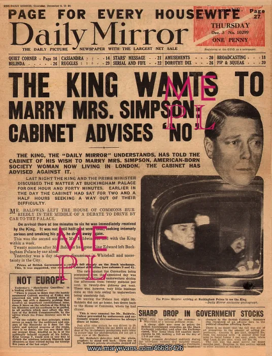 : Abdication Crisis -- Edward VIII and Mrs Simpson : Abdication Crisis -- Edward VIII and Mrs Simpson