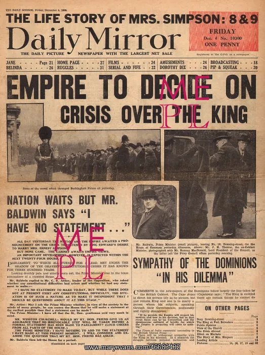 : Abdication Crisis - Edward VIII and Mrs Simpson : Abdication Crisis - Edward VIII and Mrs Simpson