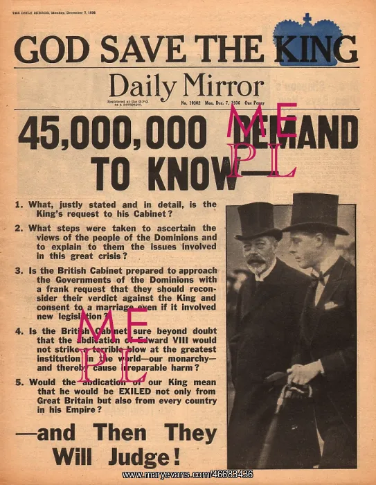 : Abdication Crisis - Edward VIII and Mrs Simpson : Abdication Crisis - Edward VIII and Mrs Simpson