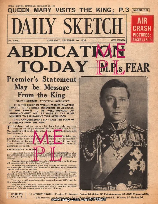 : Abdication of King Edward VIII : Abdication of King Edward VIII
