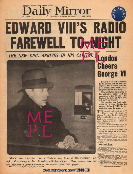 : Abdication of King Edward VIII : Abdication of King Edward VIII