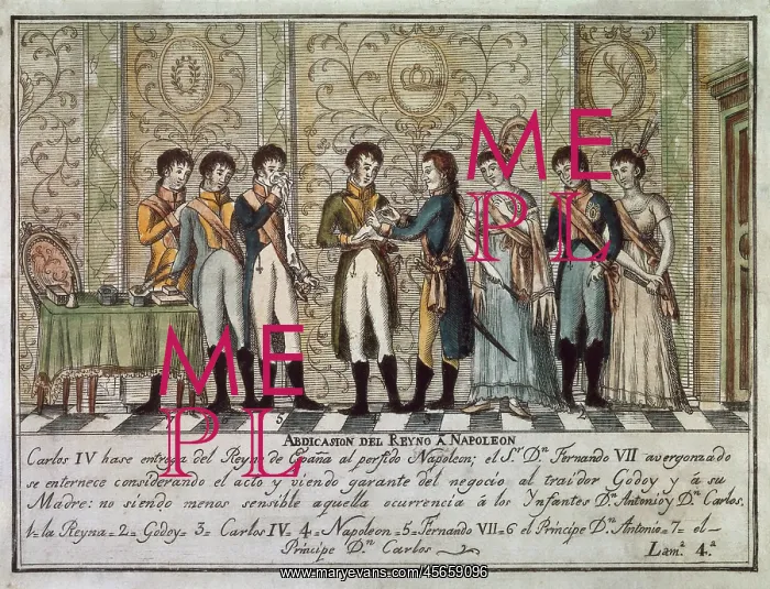 : Abdications of Bayonne (1808). Charles IV hands : Abdications of Bayonne (1808). Charles IV hands
