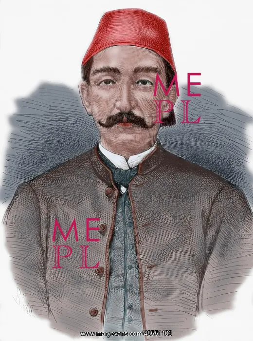 : Abdul Hamid II (1842-1918). Colored engraving : Abdul Hamid II (1842-1918). Colored engraving