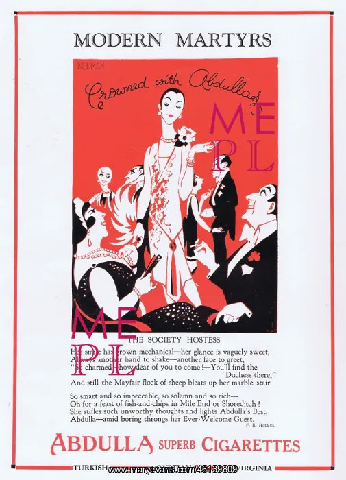 : Abdulla Cigarette Advert, 1927 : Abdulla Cigarette Advert, 1927