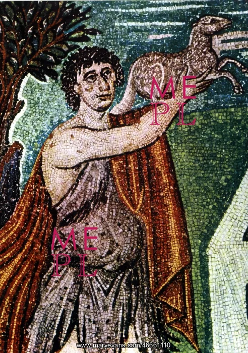 : Abel, biblical figure, son of Adam, with lamb : Abel, biblical figure, son of Adam, with lamb