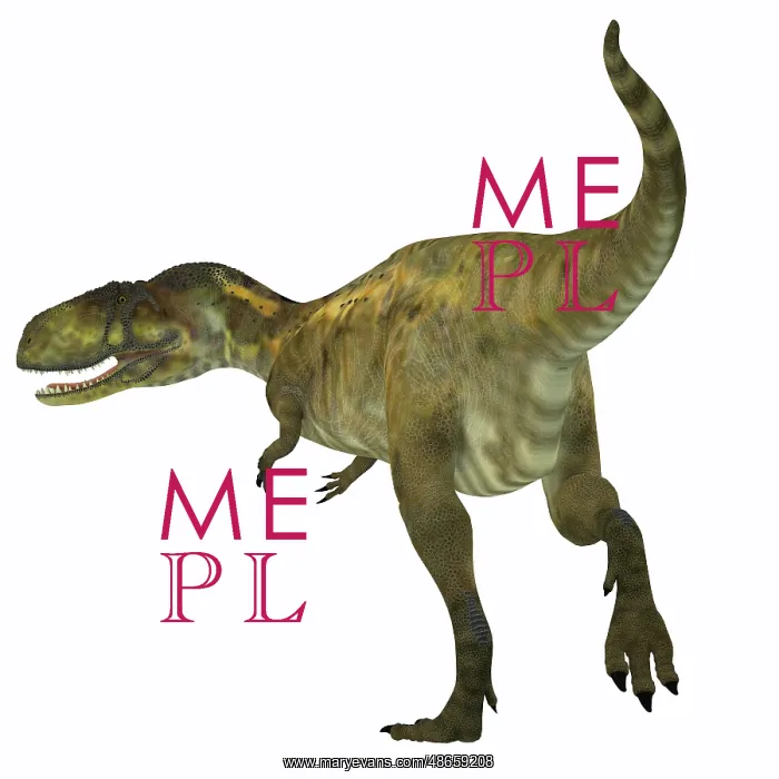 : Abelisaurus dinosaur, rear view on white background : Abelisaurus dinosaur, rear view on white background