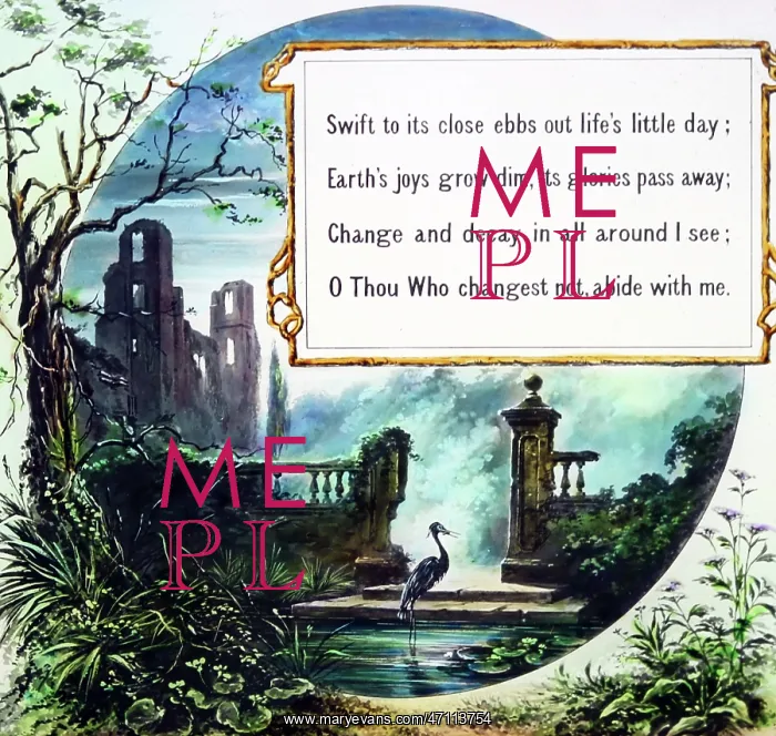 : Abide with me, magic lantern projection slide : Abide with me, magic lantern projection slide
