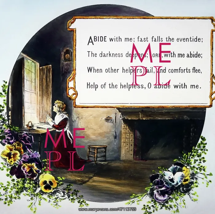 : Abide with me, magic lantern projection slide, verse 1 : Abide with me, magic lantern projection slide, verse 1