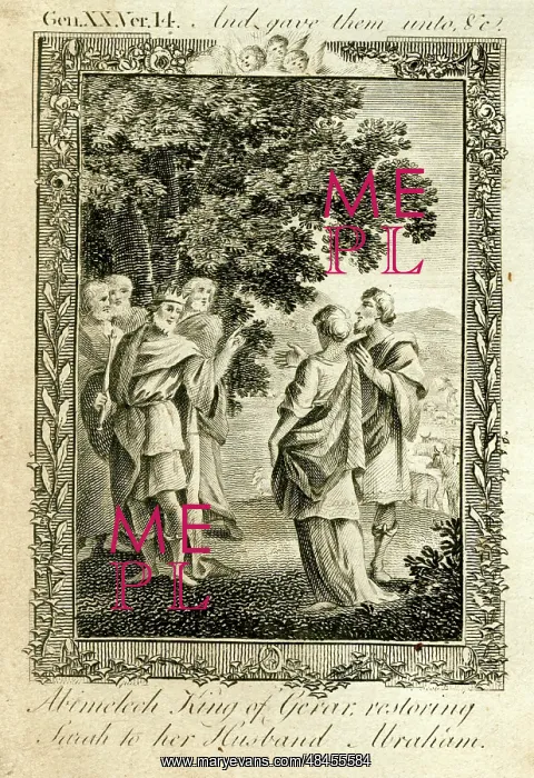 : Abimelech restoring Sarah to Abraham : Abimelech restoring Sarah to Abraham
