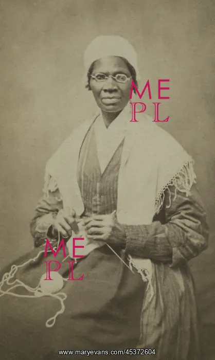 : Abolitionist Sojourner Truth, sits with yarn : Abolitionist Sojourner Truth, sits with yarn