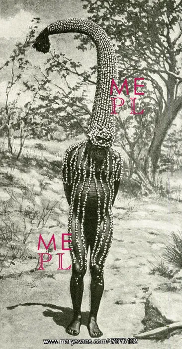 : Aboriginal Emu man performing ritual, Australia : Aboriginal Emu man performing ritual, Australia