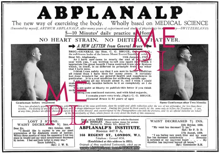 : Abplanalp exercise regime advertisement : Abplanalp exercise regime advertisement
