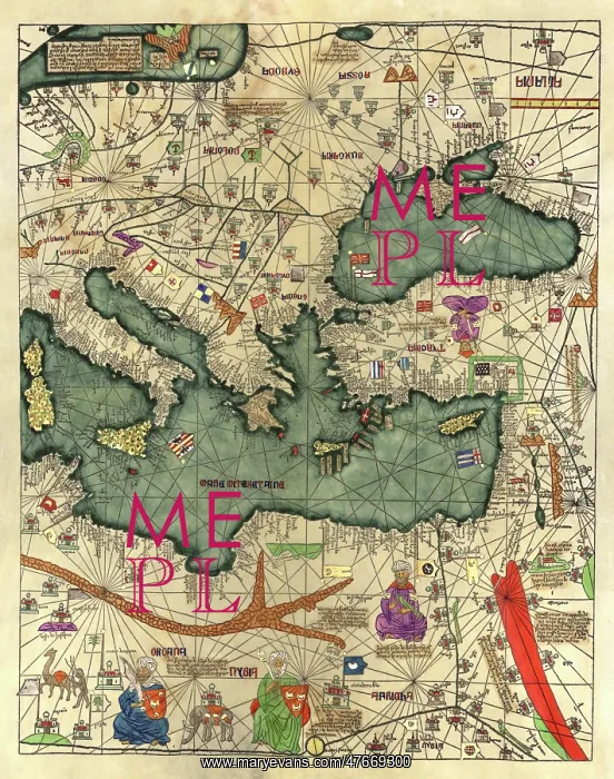 : Abraham Cresques, Catalan Atlas, 1375 : Abraham Cresques, Catalan Atlas, 1375