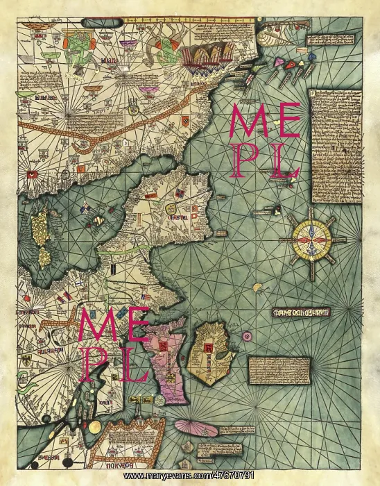 : Abraham Cresques, Catalan Atlas, 1375 : Abraham Cresques, Catalan Atlas, 1375