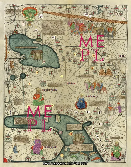 : Abraham Cresques, Catalan Atlas, 1375 : Abraham Cresques, Catalan Atlas, 1375