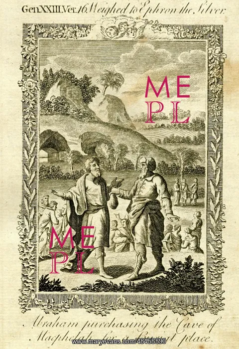 : Abraham purchasing cave for a burial place : Abraham purchasing cave for a burial place