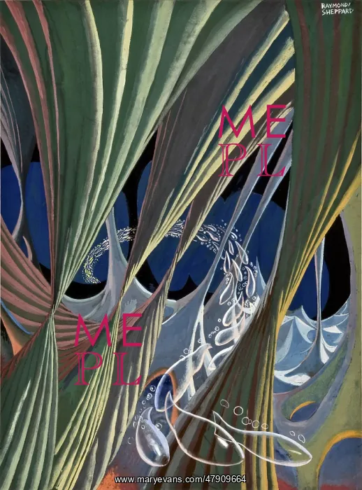 : Abstract painting featuring see-through fish : Abstract painting featuring see-through fish