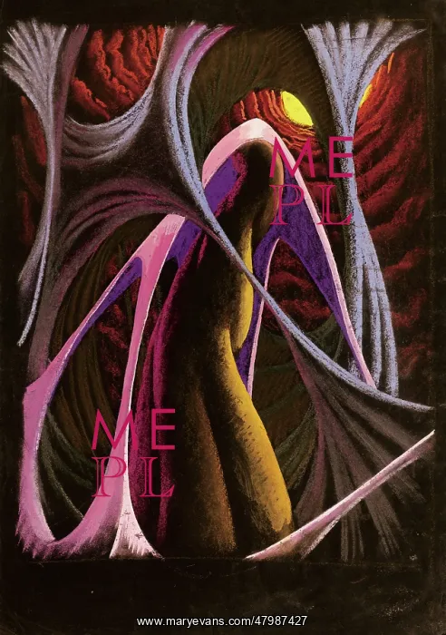  : Birth. Abstract in pastel, entitled Birth