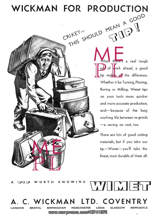 : A.C. Wickman Wimet Machine Tools & Tool Tips : A.C. Wickman Wimet Machine Tools & Tool Tips