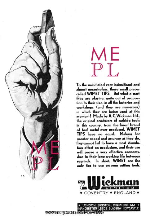 : A.C. Wickman Wimet Machine Tools & Tool Tips : A.C. Wickman Wimet Machine Tools & Tool Tips
