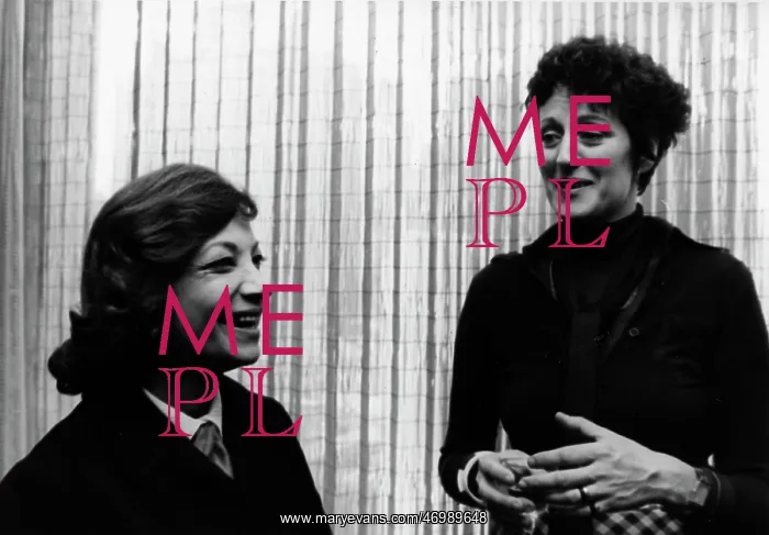 : Academic Germaine Greer talking with friends : Academic Germaine Greer talking with friends