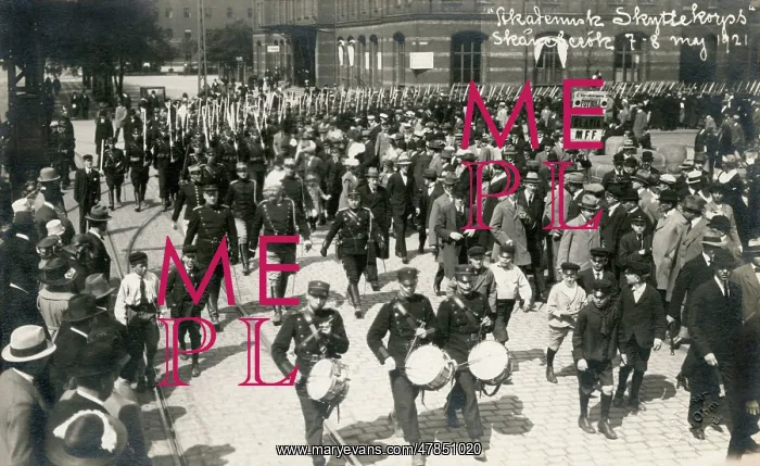 : Academic Rifle Corps marching, Malmo, Sweden : Academic Rifle Corps marching, Malmo, Sweden