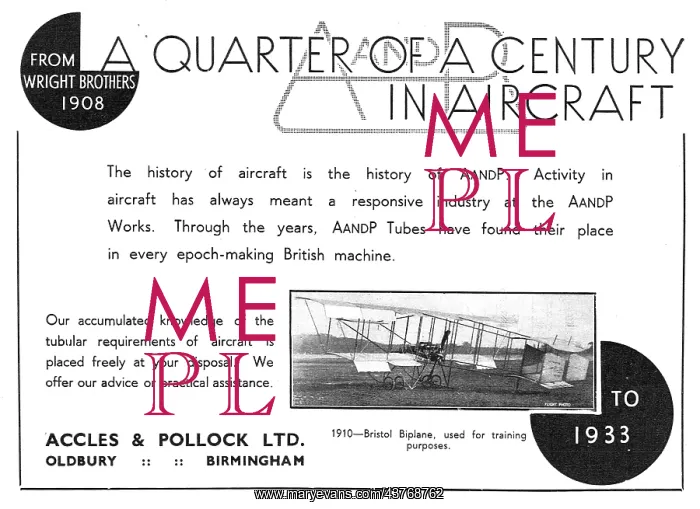 : Accles & Pollock 25 Years Bristol Biplane : Accles & Pollock 25 Years Bristol Biplane