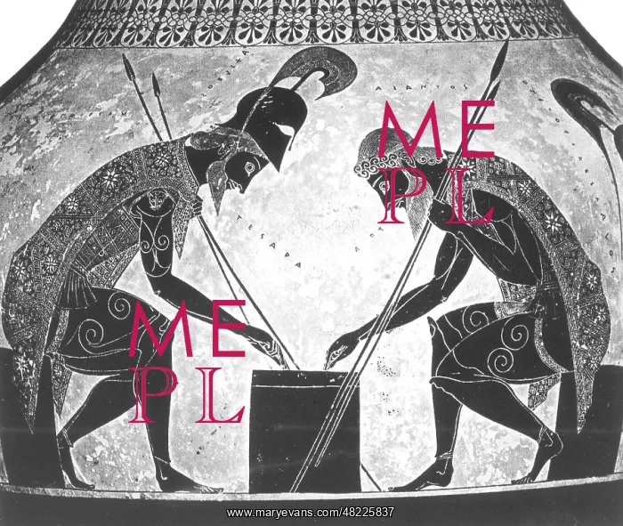 : Achilles and Ajax playing a board game : Achilles and Ajax playing a board game