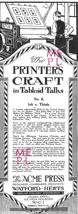 : The Acme Press. Watford. Designers, Engravers & Printers : The Acme Press. Watford. Designers, Engravers & Printers