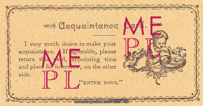 : Acquaintance Card : Acquaintance Card