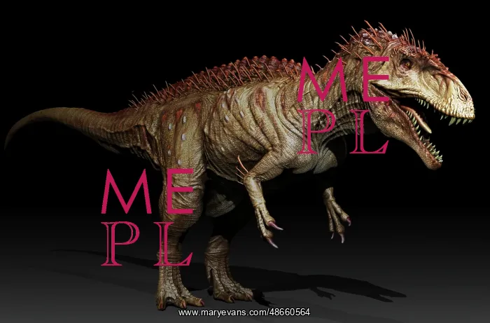 : Acrocanthosaurus dinosaur, side view : Acrocanthosaurus dinosaur, side view