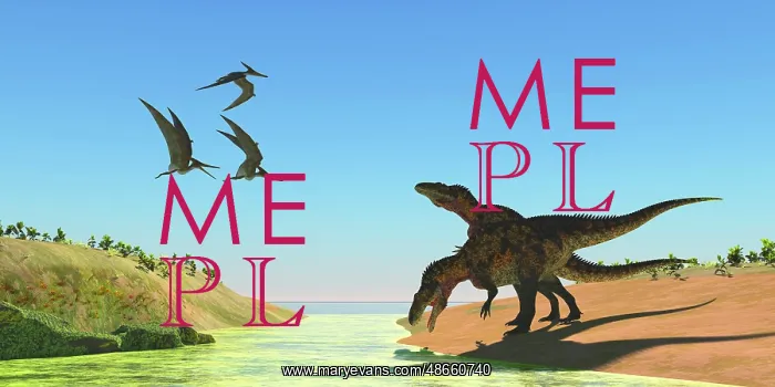 : Two Acrocanthosaurus dinosaurs drink from a stream : Two Acrocanthosaurus dinosaurs drink from a stream