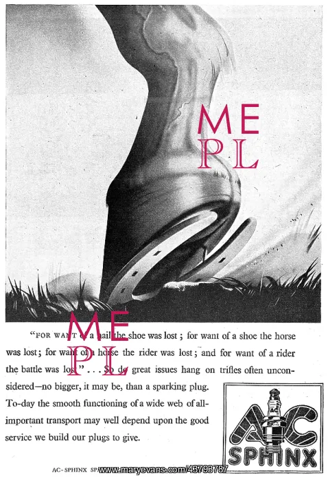 : A.C.Sphinx Sparking Plugs 1943 Advert : A.C.Sphinx Sparking Plugs 1943 Advert