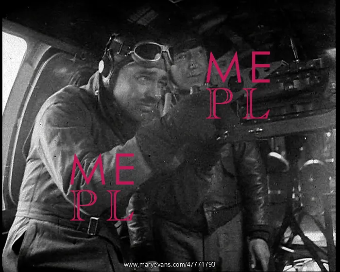 : Actor Clark Gable Firing A Machine Gun Out of a Warplane : Actor Clark Gable Firing A Machine Gun Out of a Warplane