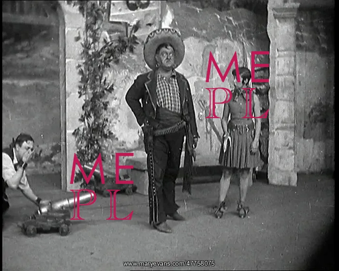 : The Actor Lupino Lane Lining Up a Small Cannon : The Actor Lupino Lane Lining Up a Small Cannon