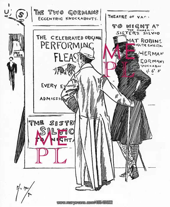: Two Actors outside a theatre comment on a Flea Circus ! : Two Actors outside a theatre comment on a Flea Circus !