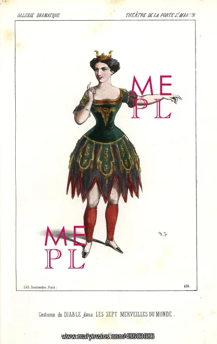 : Actress in costume as the Diable (devil) in : Actress in costume as the Diable (devil) in