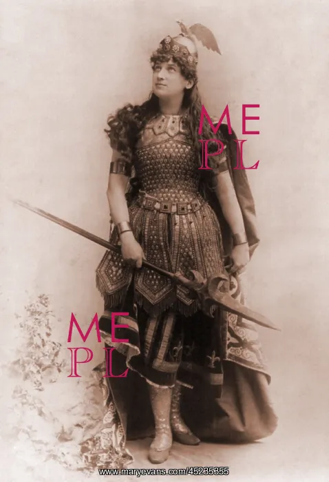 : Actress dressed as Wagnerian heroine, Brunhilde. ? : Actress dressed as Wagnerian heroine, Brunhilde. ?