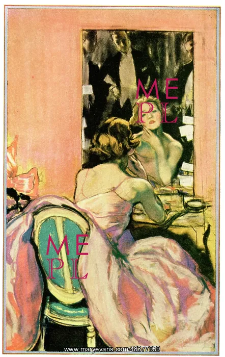  : Actress in dressing room preparing her makeup