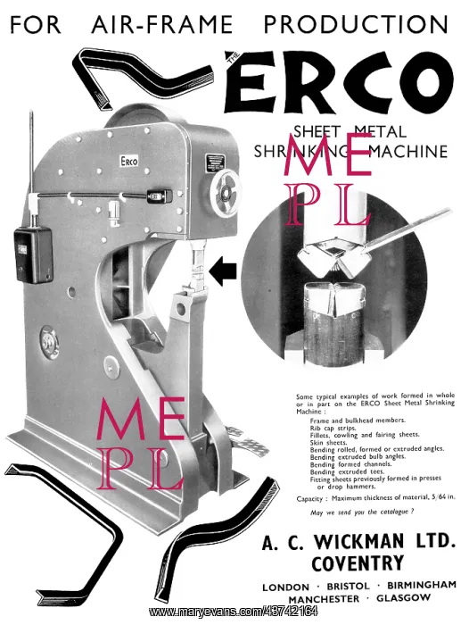 : A.C.Wickman ERCO Sheet Metal Shrinking Machine : A.C.Wickman ERCO Sheet Metal Shrinking Machine