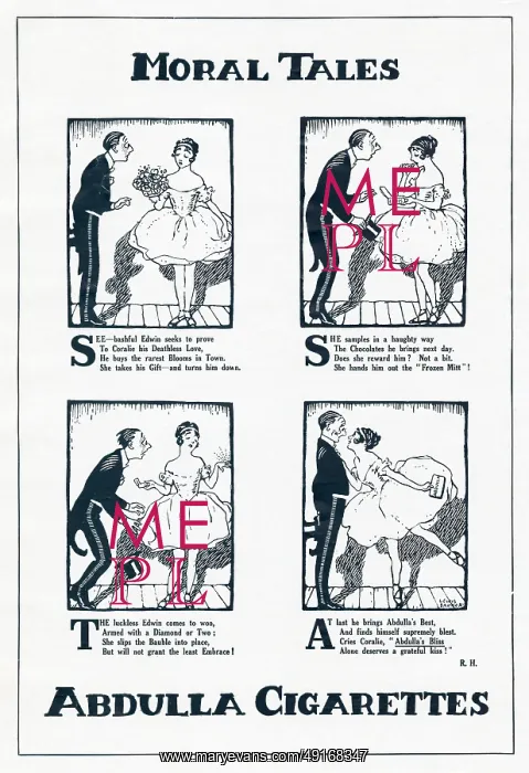 : Advert for Abdulla cigarettes 1918 : Advert for Abdulla cigarettes 1918